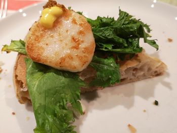 Close-up of meal served in plate