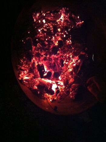 Close-up of fire over black background