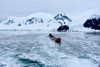 Kayak in snow