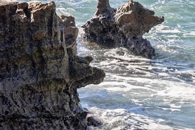 Rock formation on sea shore