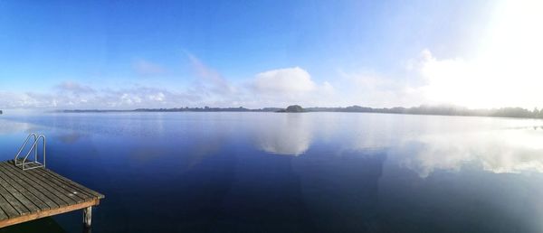 Panoramic view of lake against sky