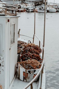 High angle view of boats in boat