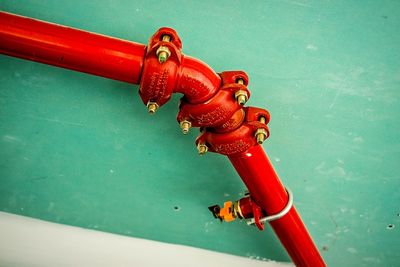 Close-up of red water pipe