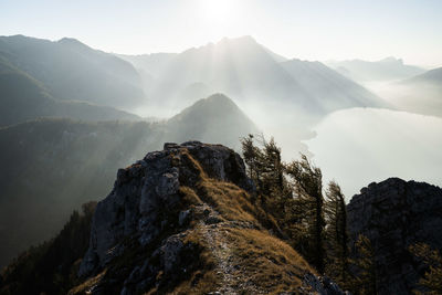 Scenic view of mountains against sky