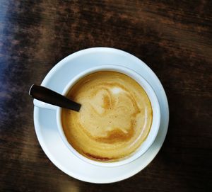 Directly above shot of coffee on table