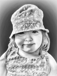 Portrait of cute girl wearing hat