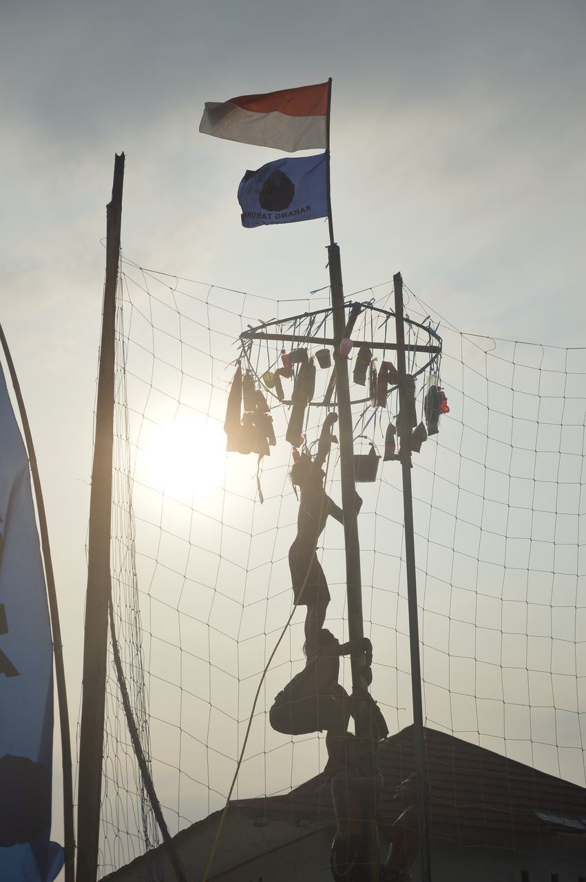 LOW ANGLE VIEW OF FLAG AGAINST SKY