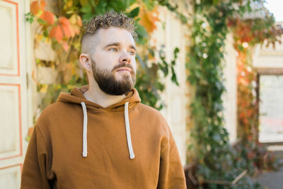 Young man looking away