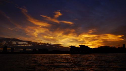 Scenic view of sea at sunset