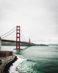 Suspension bridge over sea