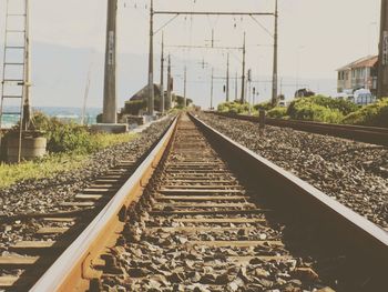 Railway tracks against sky