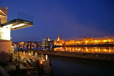 Illuminated city at night