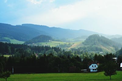 Scenic view of mountains against sky