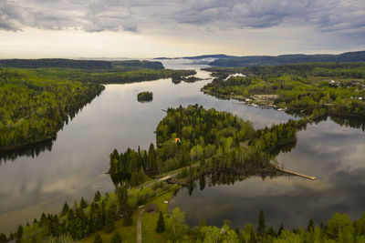 Cloudy spring day over nipigon river