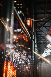 Illuminated buildings in city at night