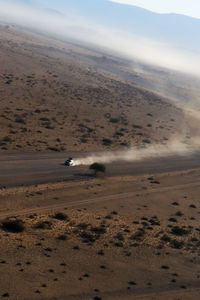 Aerial view of desert land