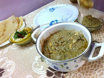 Close-up of served food