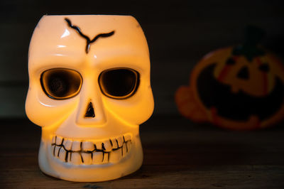 Close-up of pumpkin on table