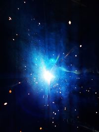 Firework display at night