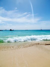 Scenic view of beach against sky