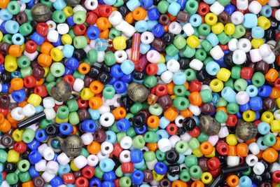 Full frame shot of colorful beads