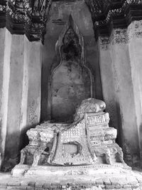 Low angle view of buddha statue