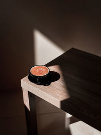 High angle view of eyeglasses on table