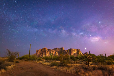 Scenic view of star field against sky