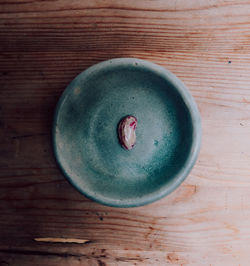 Directly above shot of drink in bowl on table