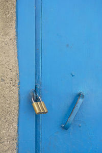 Close-up of blue door