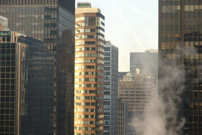 Exterior of modern buildings in city