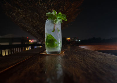 Close-up of a glass of cocktail on table