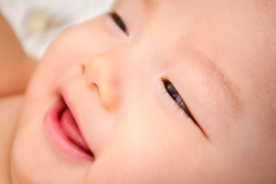 Close-up of the face of a newborn baby