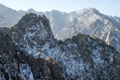 Scenic view of mountain range against sky