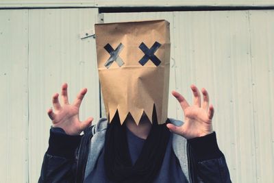 Midsection of human hand