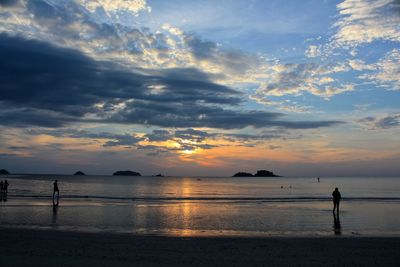 Scenic view of sea at sunset