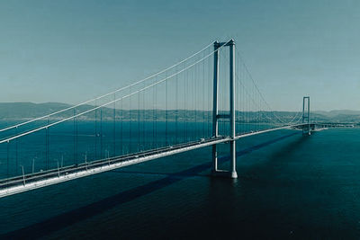 View of suspension bridge against sky