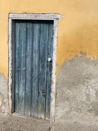 Closed door of old building