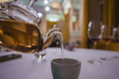 Close-up of coffee on table