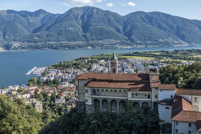 Locarno landscape whit sanctuary of madonna del sasso