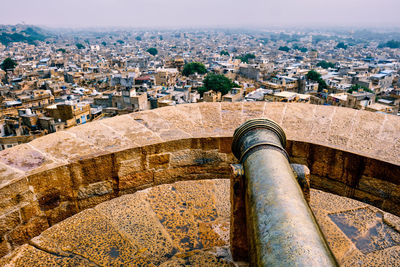 High angle view of townscape against sky