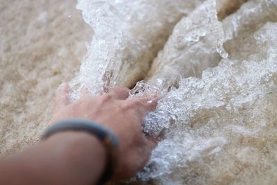 Close up of people on shore