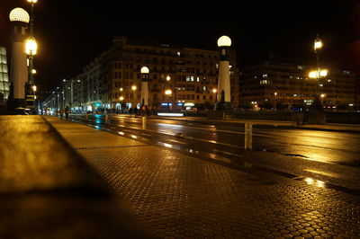 Illuminated city at night