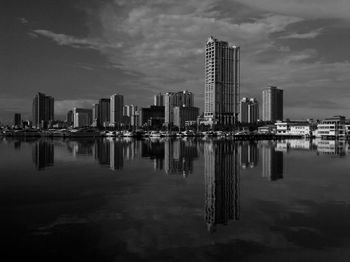 City skyline with waterfront