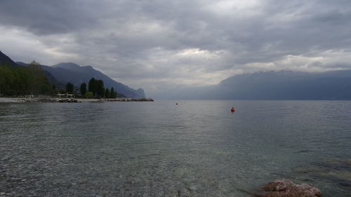 View of sea against cloudy sky