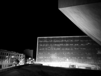 Exterior of modern building at night