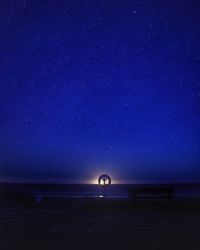 Scenic view of blue sky at night