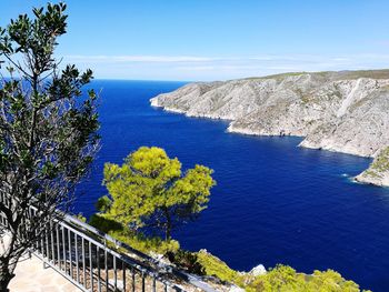 High angle view of sea against sky