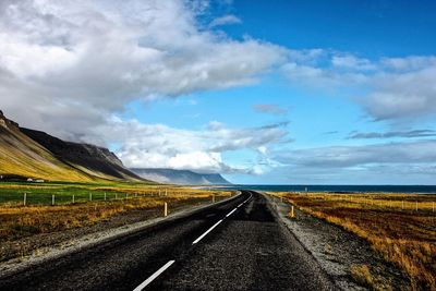 Road amidst landscape against sky