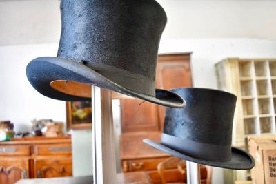 Close-up of hats at home